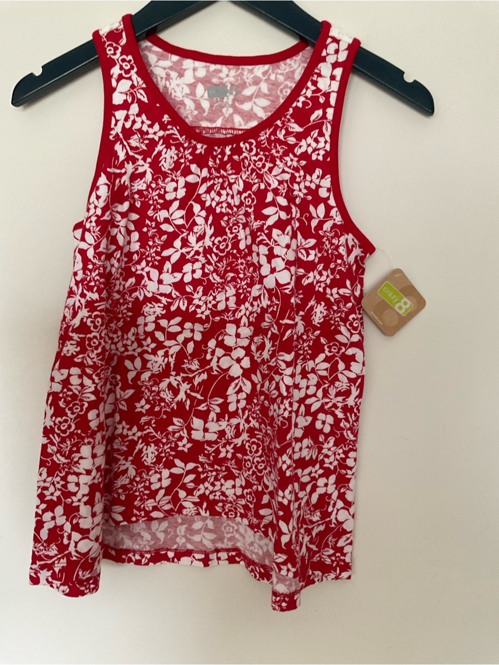 Crazy 8 Girls Red Floral Sleeveless Top - Size M (7-8)